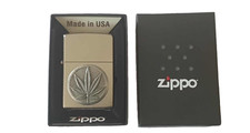NEW GENUINE Zippo Lighter Cannabis Weed Leaf Embossed Logo Code Z2007653