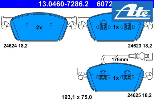 Front brake pad set disc - pad,