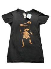 Black gold skeleton puppet - black,