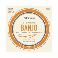 BANJO STRINGS D'ADDARIO EJ55 5-STRING - PHOSPHOR BRONZE MEDIUM 10-23 - LOOP END