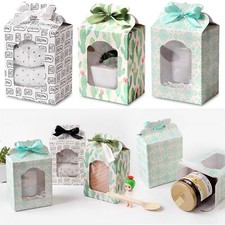 10x Tall Windowed Mini Gift Box with Bow Top - Cupcake Brownie Candle Packaging