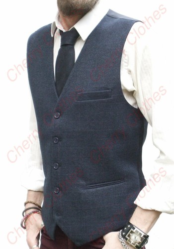 Mens navy blue - blue, wool