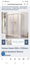 Haven Roman Offset Quadrant 900x1200x1850 Silver Shower Enclosure H2q129cs