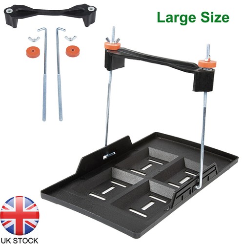 Battery hold down tray - down,