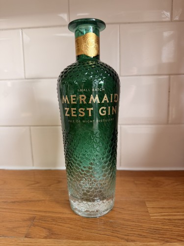 Mermaid gin green empty bottle - mermaid,