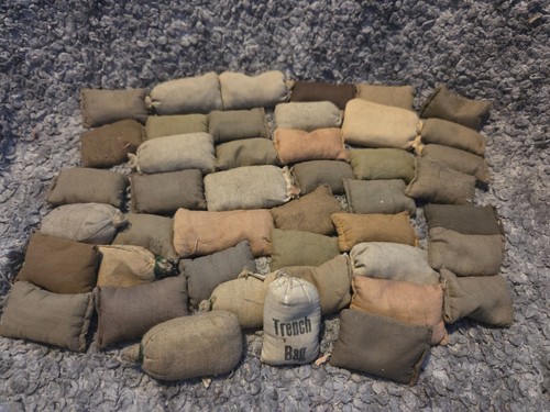 Vintage scale model sandbags - scale,