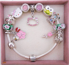  SILVER PANDORA BRACELET PINK