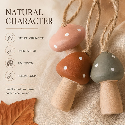 Wooden mushroom toadstool - 6,