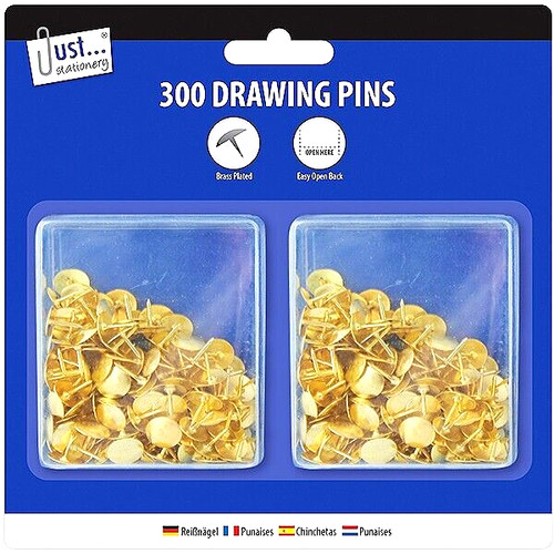 Drawing pins 300 strong gold - 300,