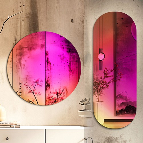 Oval round wall mirror - round,