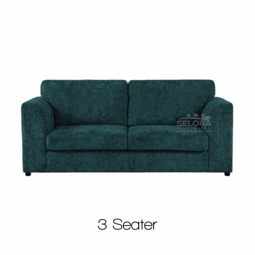 Teal chenille sofa set 3 - chenille,