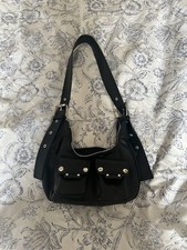 Boohoo Double Pocket Stud Detail Shoulder Bag