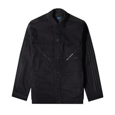 Adidas Jacket Denim Blue Note Varsity M Black Rare Casual Track Top Loose Fit