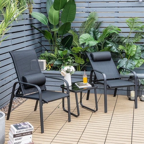 3pcs patio bistro set coffee - patio,