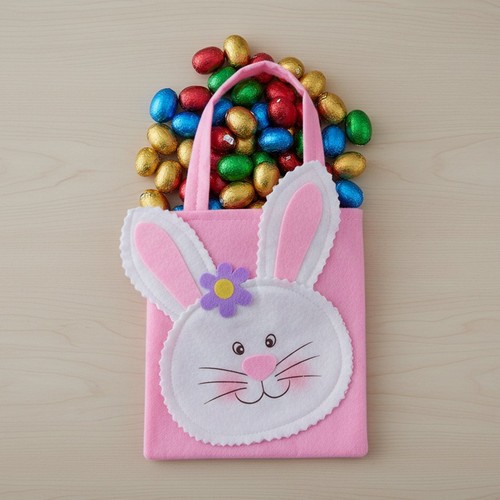 Bunny pink felt easter - easter, bag