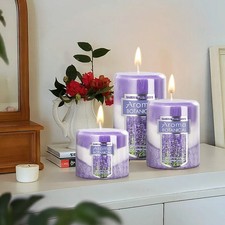 Pack of 3 Rose/Lavender Scented Candles Gift Set Fragrance Gift Box for Xmas