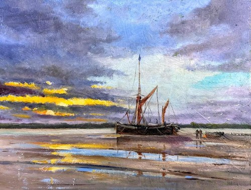 Thames barge golden hour - thames,