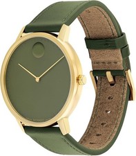 Movado Face Green Leather