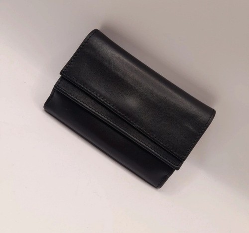 Black genuine leather purse - genuine,
