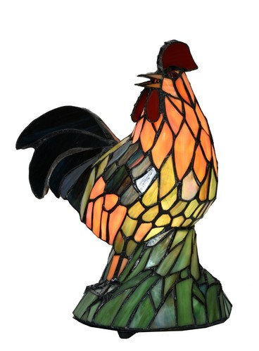 Tiffany rooster table lamp - tiffany,