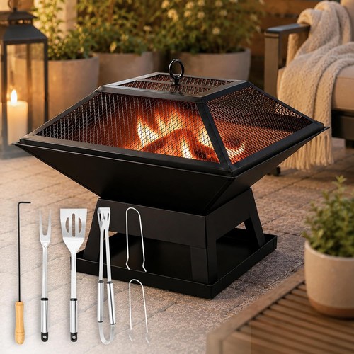 Square fire pit - grill,