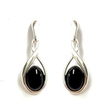 Hand set  Whitby Jet in 925
