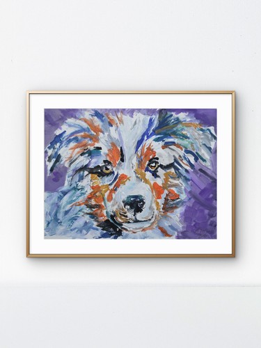 Border collie dog painting - dog,