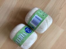 2x 50g Coats Virtuoso crochet cotton - lemon cream colour 505 slight mark on one