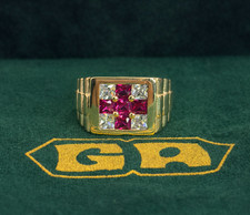 Gold Ring St Georges Cross Red