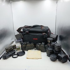 Praktica SLR Camera Bundle x2 Praktica Camera 4 Lenses Filter Bundle And Bag