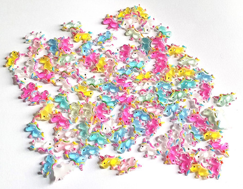 100 tiny resin unicorns - resin,