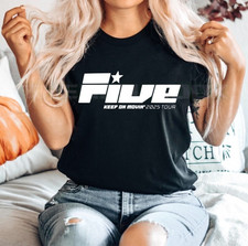Five Keep On Movin 2025 Tour T shirt Music Concert Fan Top Band Lyric All Sizes