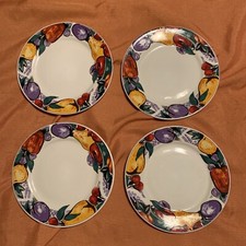 Lot of 4 Gibson Housewares 7.5” M1 Fruit Rim Dishwasher Microwave Safe Make Buy