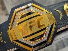 UFC ULTIMATE BOXING MMA CHAMPIONSHIP BELT WRESTLING TITLE GOLD PLATES 2MM ADULT
