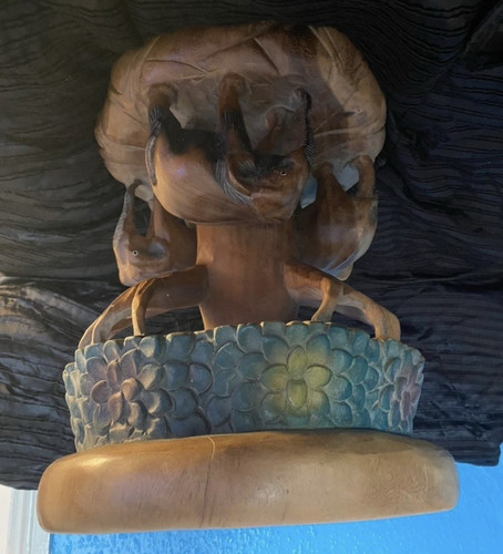 Hand carved wooden elephant - hand,