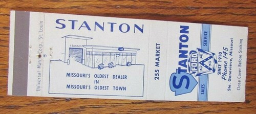 Ford car dealer matchbook - ford,