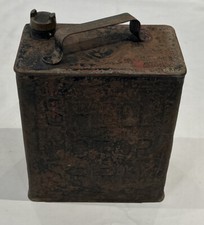 VINTAGE SHELL MOTOR SPIRIT PETROL CAN - SHELL CAP - NICE PATINA OLD CAN