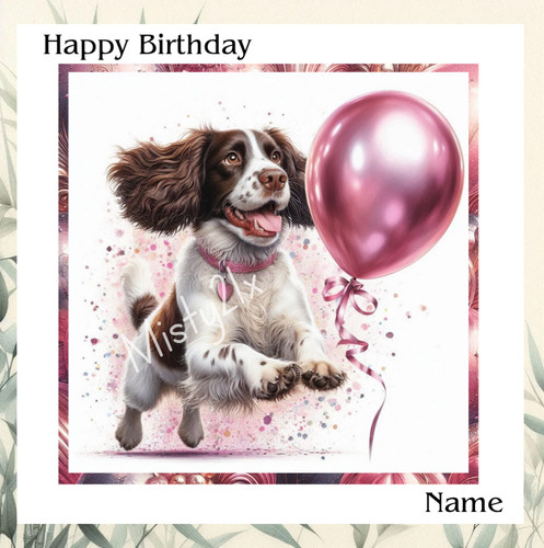Personalised spaniel greeting - personalised,