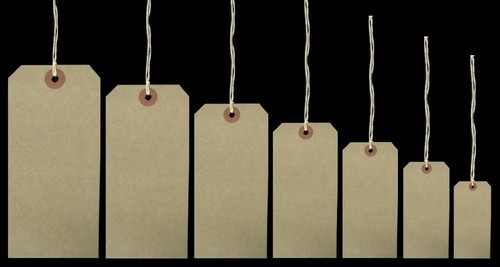 Brown buff strung tags - brown,