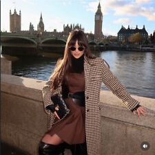 ZARA ZW Collection Check Plaid Coat Ecru/Yellow 2024/25 Season UK M BNWT RRP£179