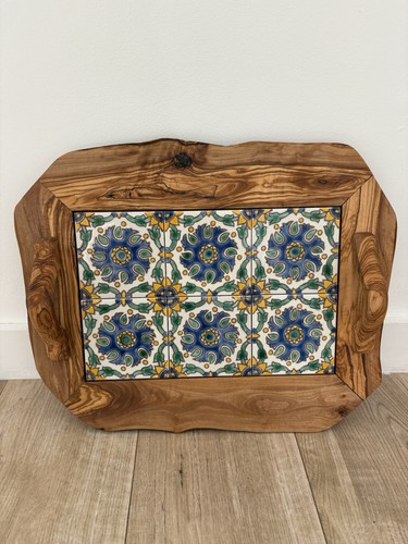 Large rustic wood heavy tray - large,