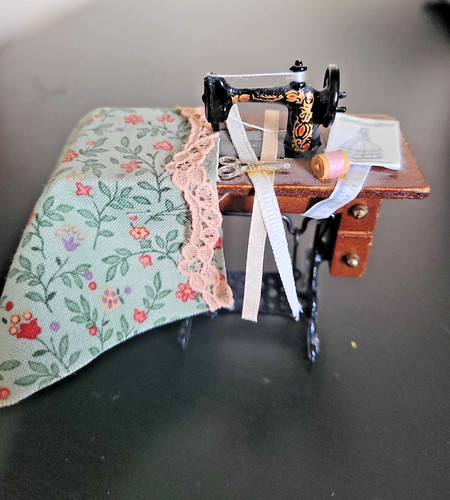 Dolls house treadle sewing - dolls,