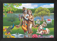 Radha Krishna in Nature Framed