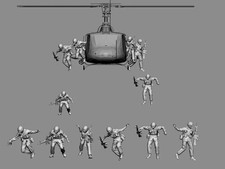 1/48 resin figures Vietnam Huey UH-1 Crew and Landing soldiers (11 figures)