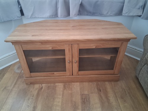 Oak corner unit - oak, tv