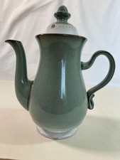 Denby Venice Green Coffee Pot / Vintage / Stoneware / With Lid