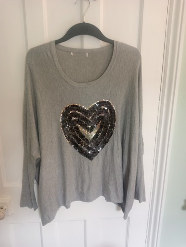 One size slouchy grey jumper - size,