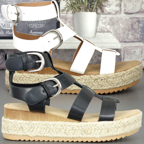 Womens strappy wedge sandals - womens,