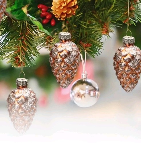 Pcs christmas pinecone glass - 3,