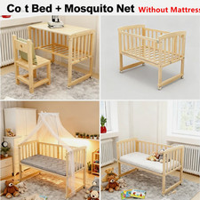 Baby wooden bedside crib - wooden,